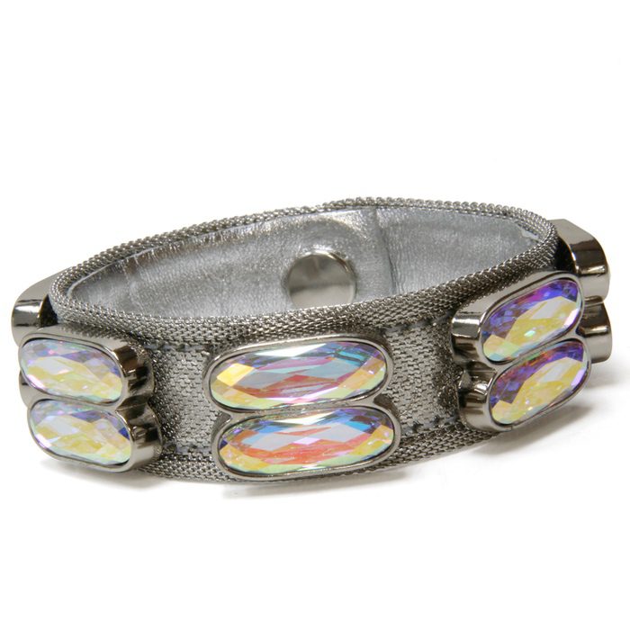 B.B.SIMON CUFF-D66-SILVER MESH-AB-SF