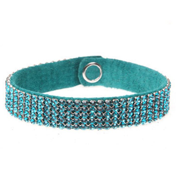 MESH CUFF-5ROW-BLUE ZIRCON