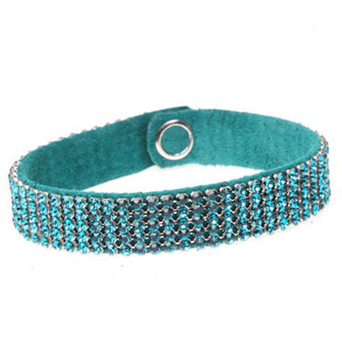MESH CUFF-5ROW-BLUE ZIRCON