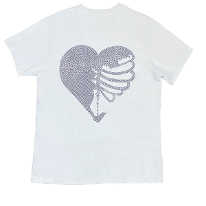 Skeleton Heart - White Tee