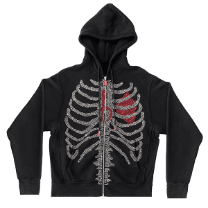Zip Up Hoodie - See Though Ribs and Spine