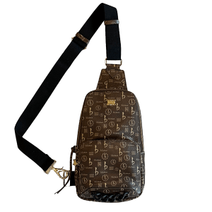 BB Pattern Sling Bag - Brown