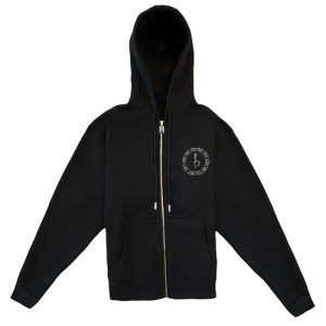 Emblem Zip Up Hoodie - Black/Clear