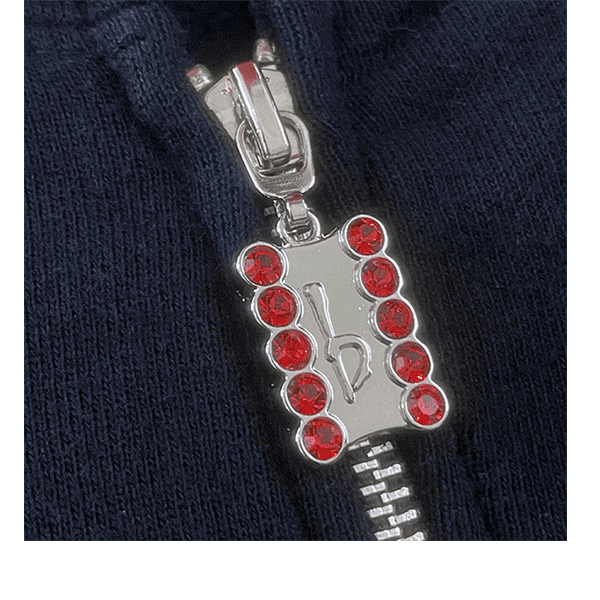 Emblem Zip Up Hoodie - Black/Red - Image 2