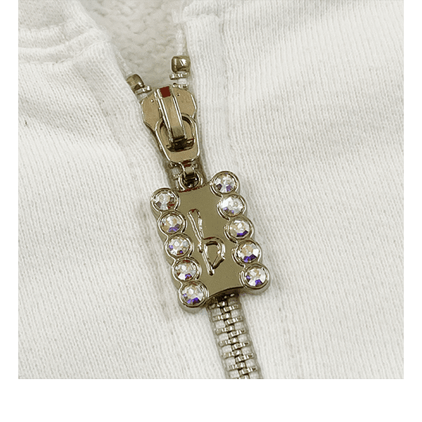 Emblem Zip Up Hoodie - White/AB - Image 4