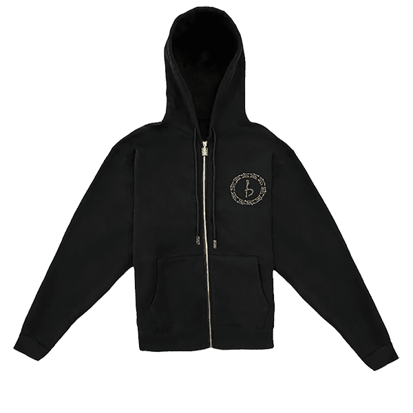 Emblem Zip Up Hoodie - Black/AB