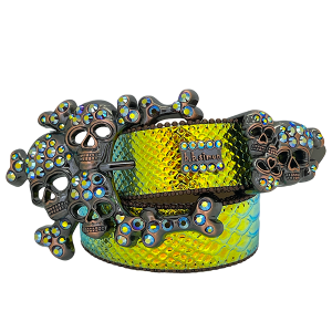 Iridescent Gold Python Skull pile