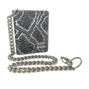 Chain Wallet- Silver Coiled Serpent/ Chrome