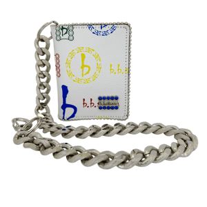 Chain Wallet- Large bb Pattern White / Sapphire