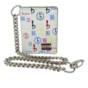 Chain Wallet- Small bb Pattern White / Siam