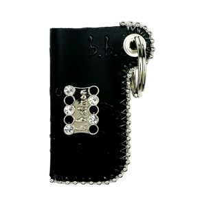 Retractable Lighter Holder - Embossed Black BB Pattern/Black/Clear