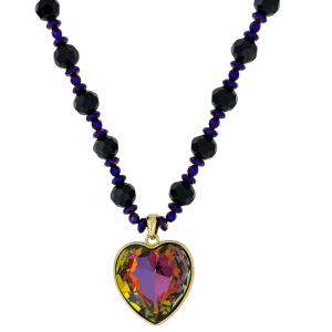 Heart Crystal Necklace –Volcano-Gold