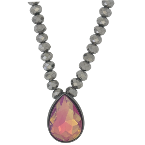 Teardrop Crystal–Rose Opal-Black
