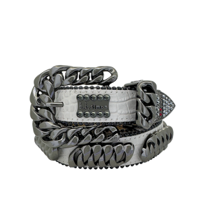 Skinny Curb Chain 360- Light Gray/Jet Hem