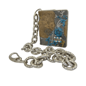 Chain Wallet  –Turquoise / Grey Floral