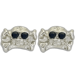 Skull Earrings - Silver/Jet