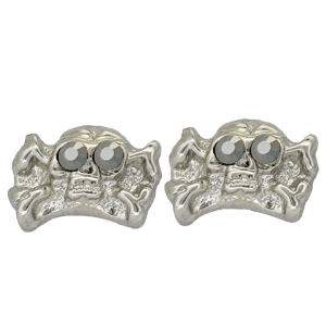 Skull Earrings - Silver/Jet Hematite