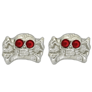 Skull Earrings - Silver/Lt.Siam