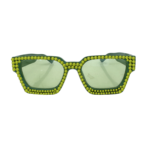 BB Square Crystal Sunglasses - Army Green / Olive
