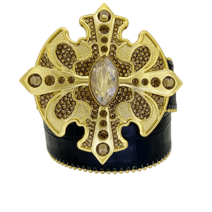 Cross Patonce / Shiny Black Embossed - Colorado / Gold