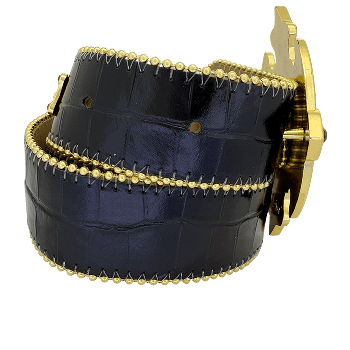 Cross Patonce / Shiny Black Embossed - Colorado / Gold - Image 4