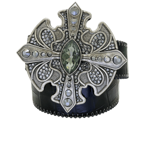 Cross Patonce / Shiny Black Embossed - JetHem