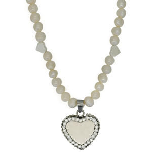 Pearl - Silver Crystal Clear Heart
