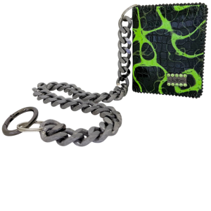 Chain Wallet - Electric Slime Green