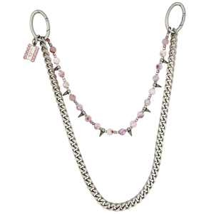 Pants Chain - Rose Quartz & Spike / Silver