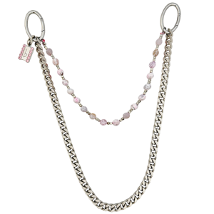 Pants Chain - Rose Quartz / Silver