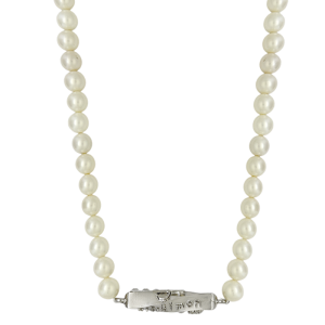 Pearl / Twisted Cuboid Shape / Silver