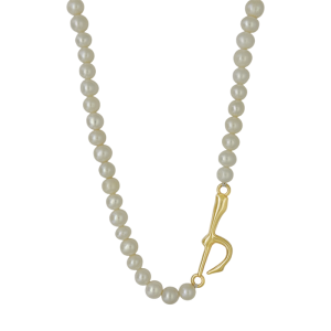 Necklaces Single “b” /Pearl  / Gold